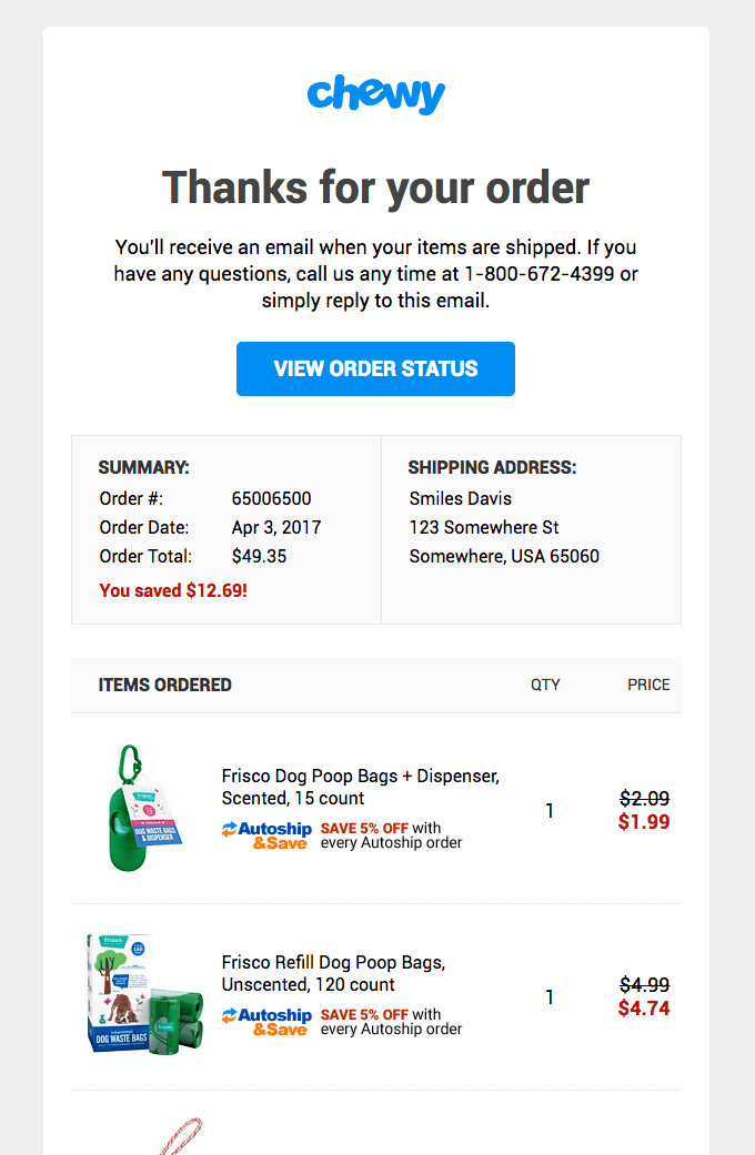 Email receipt