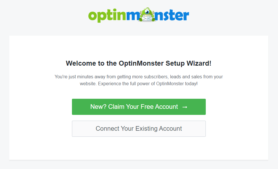 OptinMonster setup wizard